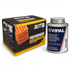 Refil Remendo Macarrão Rotta 60 unidades + Cola Branca Borracheiro CV00 Vipal