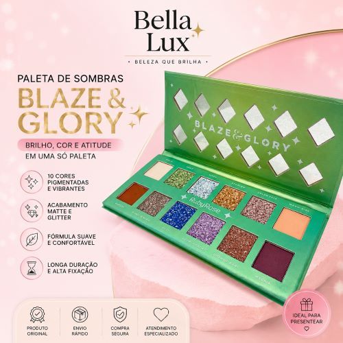 Paleta De Sombras Ruby Rose Blaze & Glory | Alta Pigmentação Cores Matte e Cintilantes Maquiagem