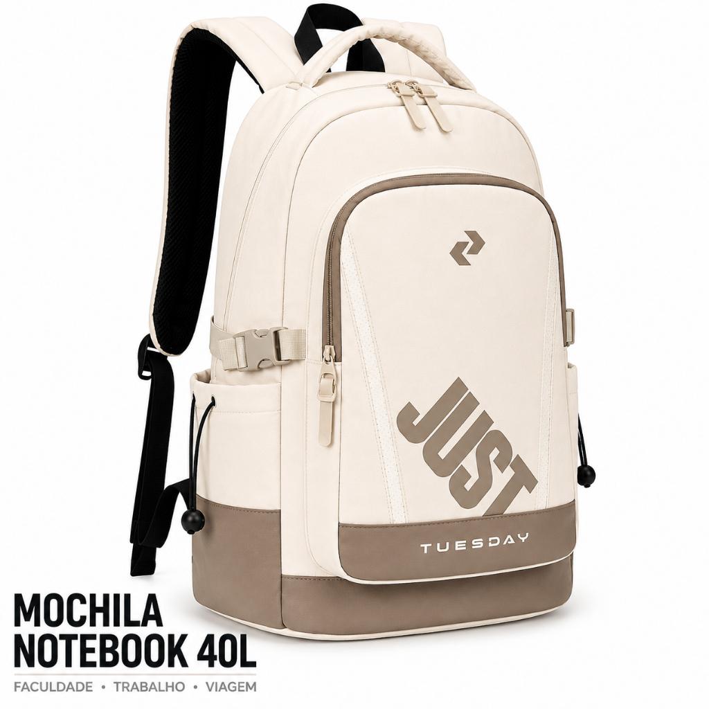 Mochila Notebook 40L Grande Viagem Faculdade Trabalho Executiva Unissex Resistente Academia Lazer