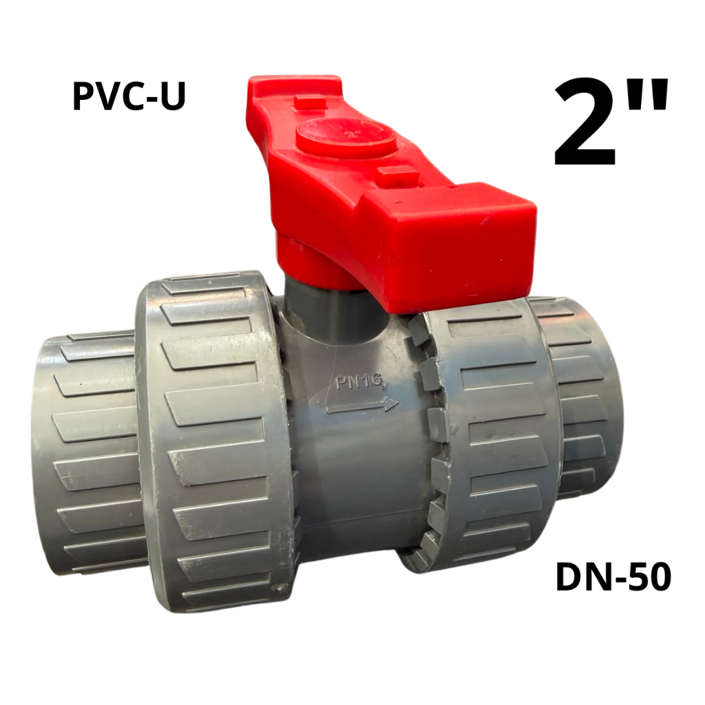 Registro Válvula Esfera PVC-U DN50 2" Com 2 Uniões