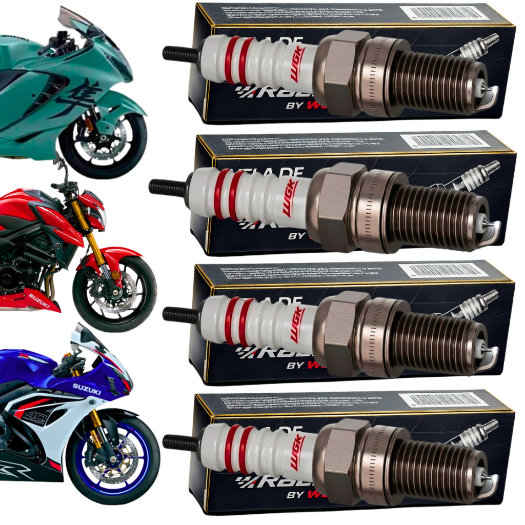 Jogo 4 Velas Ignição Iridium CR9EIX Bandit 650 / Gsx 750 / Gsx 1000 / Hayabusa 1300 - Wgk