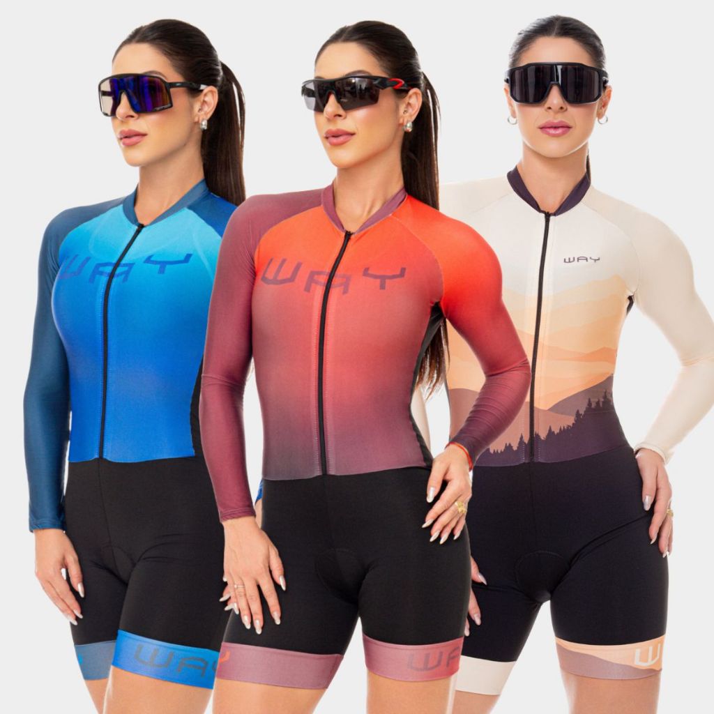 Macaquinho Ciclismo Feminino Macacão Forro Gel Alta Densidade D100 Inverno Acolchoado Roupa Bike MTB