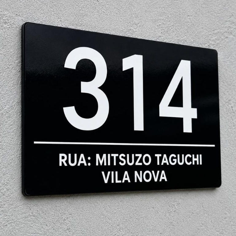 Placa Número Casa Acm Personalizado Endereço Fachada Placa Residencial Moderna UV Resistente