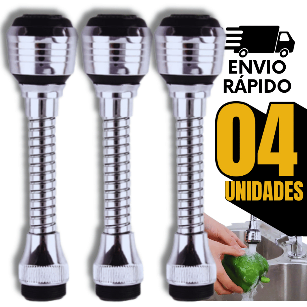 Praticidades Bico Arejador Chuveirinho Jato Duplo Cromado para Torneira Gourmet Qualidade Utilidades