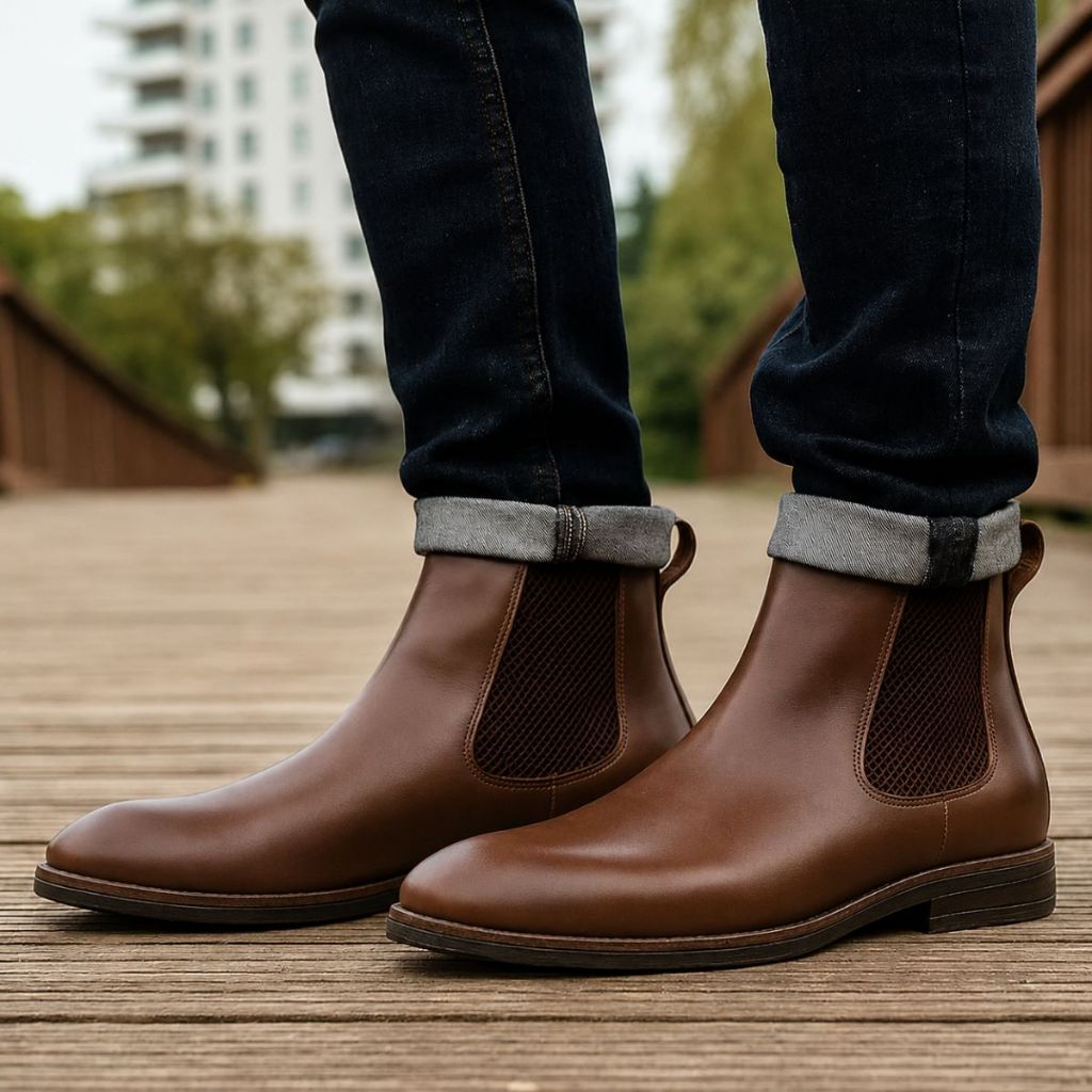 Bota Masculina Couro Legítimo Botina Chelsea Clássica Confortável
