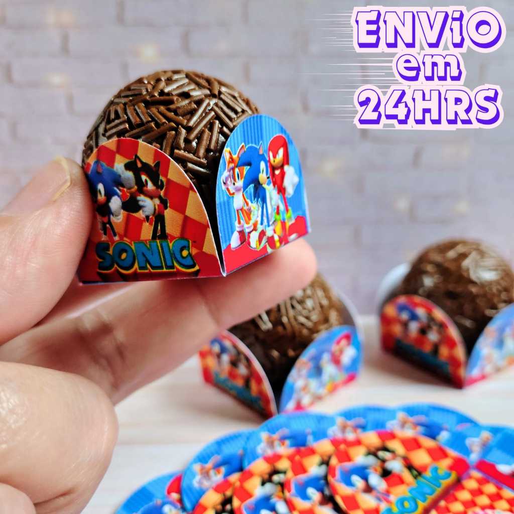 50-200 Forminhas de Doces SONIC Personalizadas no Tema /Lembrancinhas de Festa Infantil /Aniversario
