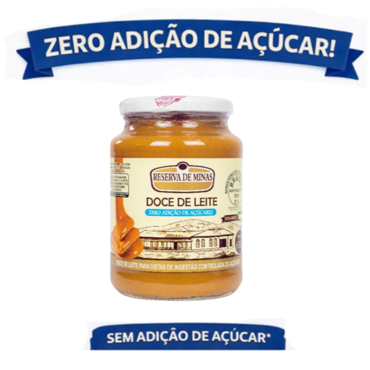 Doce de Leite 630g DIet Zero Açúcar RESERVA DE MINAS TOP