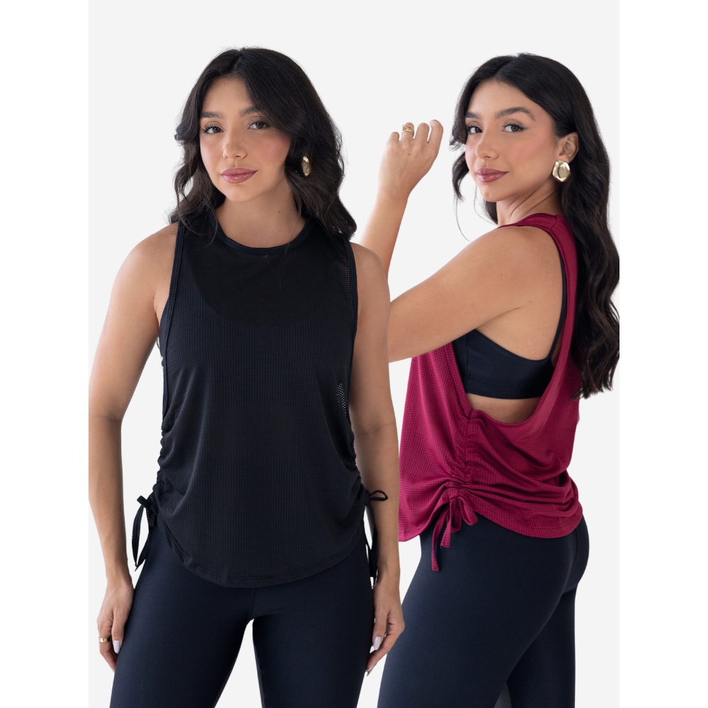 Regatas Treino Fitness Feminina Dry Fit Blusa Básica Vesti Calça Legging Academia