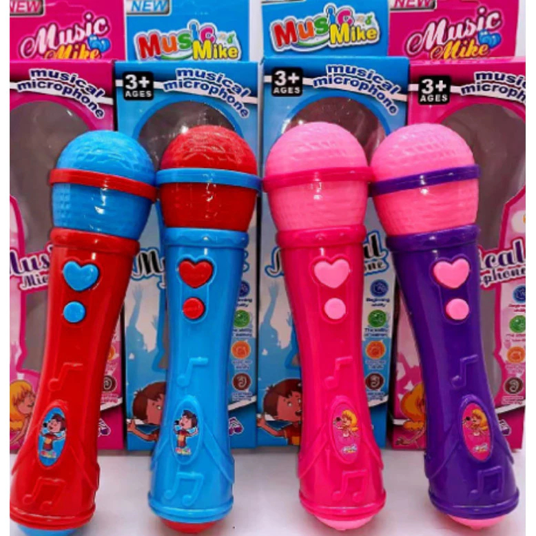 Microfone Infantil Musical com Som e Voz para Cantor Karaoke