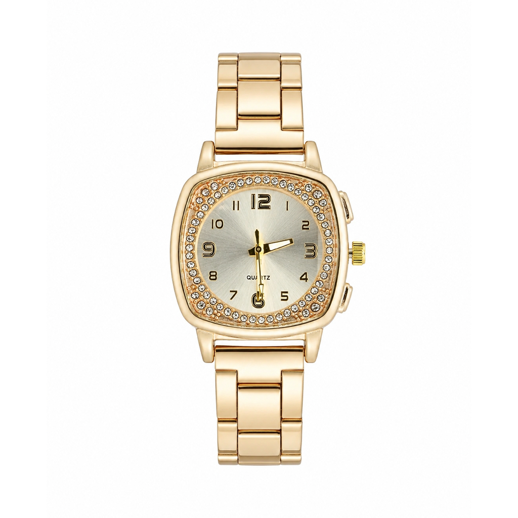 Relógio Feminino Lírio Pearl Gold 35mm - XD Cravejado Premium Blogueira