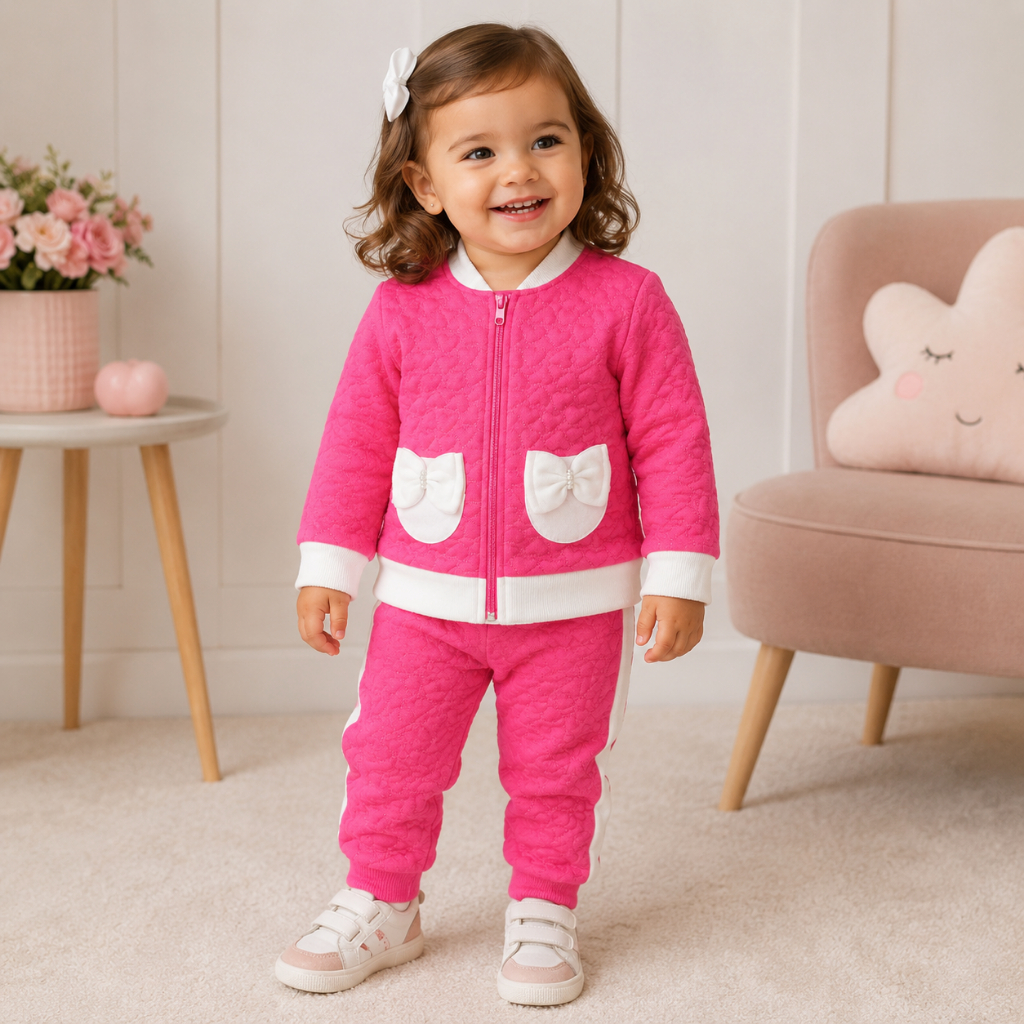 Conjunto Infantil Menina Premium Matelasse do 01 ao 03 | Roupa Bebe Menina | Roupa de Frio para Menina | Conjunto Bebe