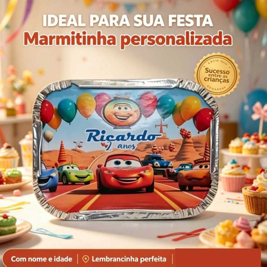 Marmitas Personalizadas Carros Carros - lembrancinha- caixinhas personalizadas - festa infantil - Kit festa