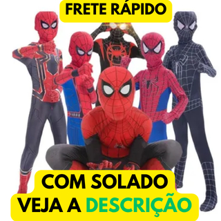 Fantasia infantil ou adulto homem aranha Com Solado Antiderrapante E Frete Rápido