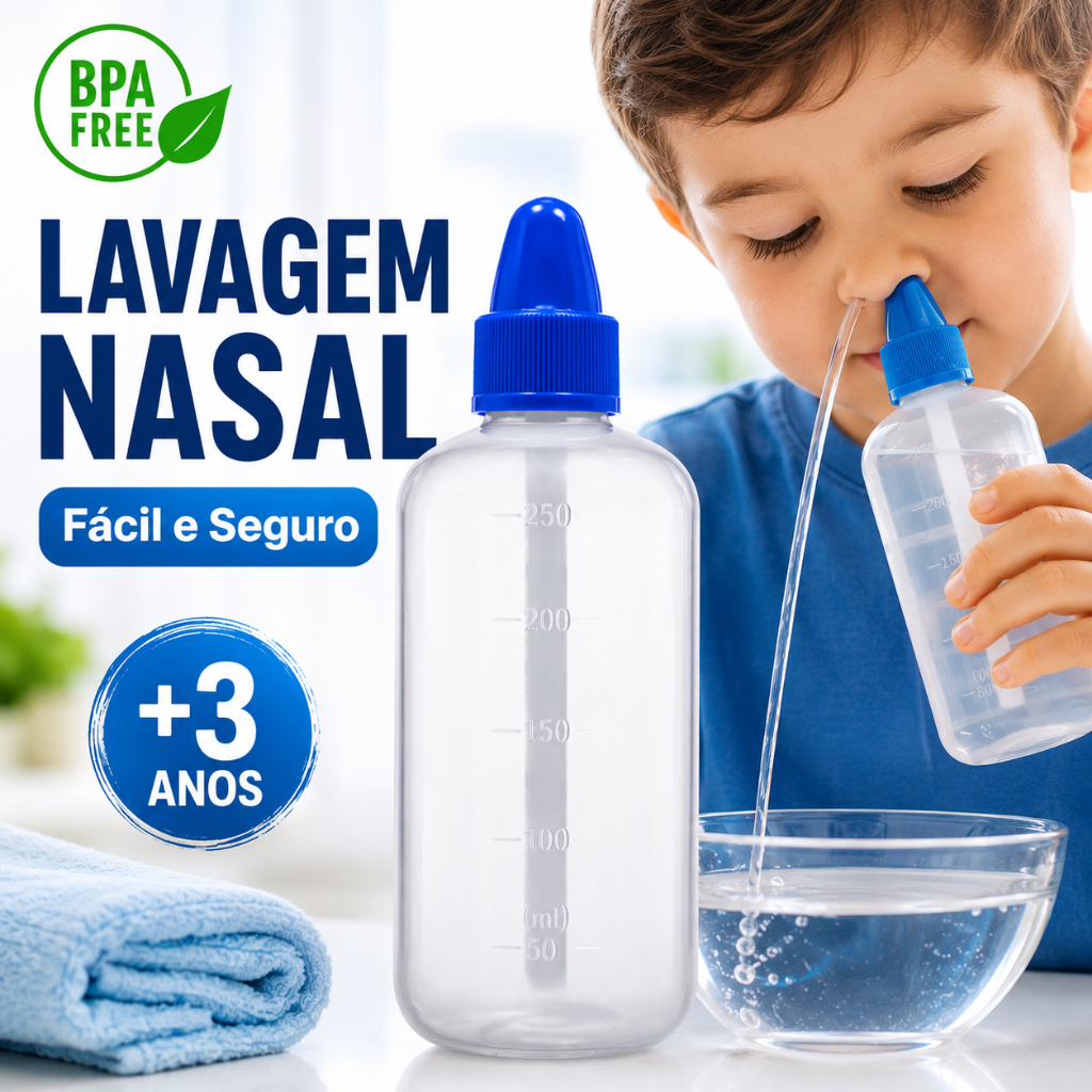 Lavador Nasal BUBA Infantil Adulto Higienizador Lavagem Nasal Rinite Sinusite
