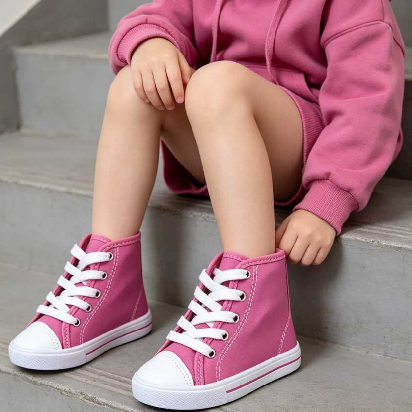 Tênis infantil Cano Alto Cadarço Menina Menina