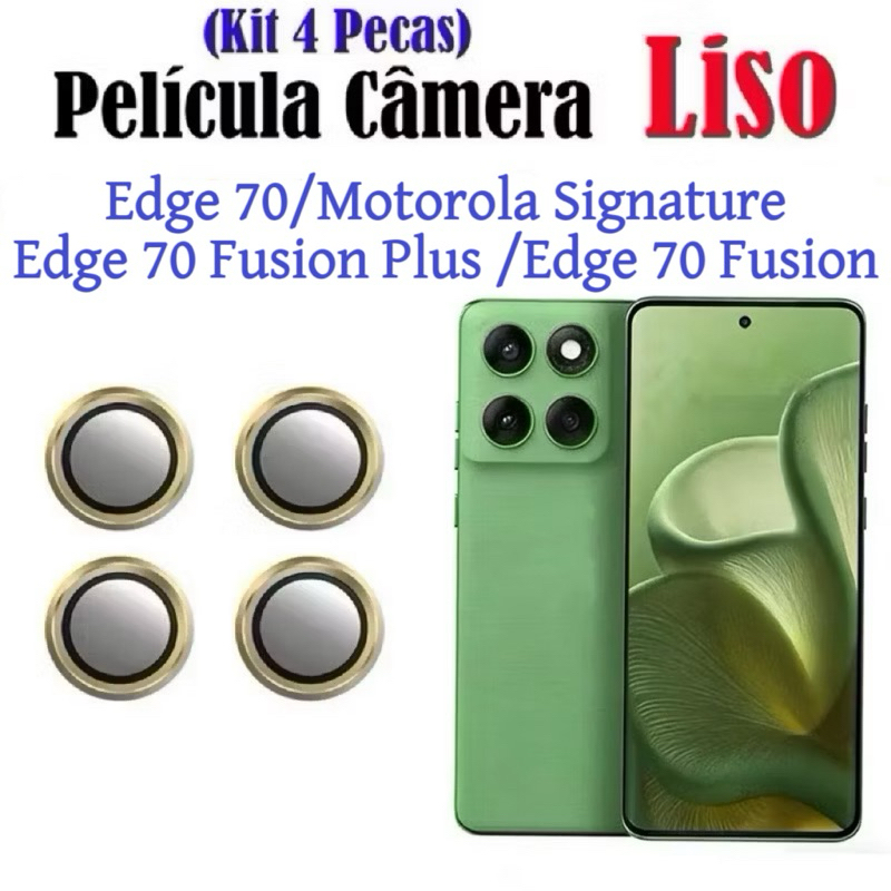 Kit (4 Pcs) Película Protetora de Lentes de câmera Lisa para Motorola Edge 70 Fusion Plus Signature