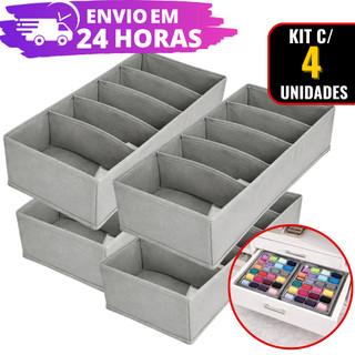 KIT 4 Organizador de Gaveta Colmeia Roupas TNT Ecológico Anti-Poeira, Multiuso GuardaRoup…