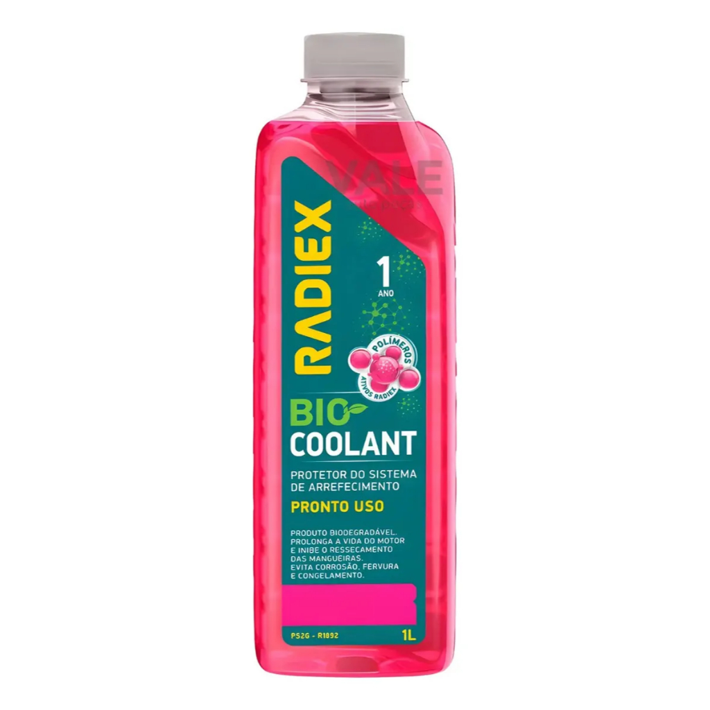 1l Aditivo Orgânico Radiador Pronto Uso Rosa Radiex Bio Coolant