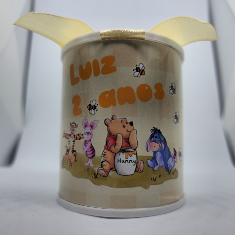 Tubolata Personalizada ursinho pooh- Lembrancinha com Nome | Chá de Bebê, Aniversário e Mesversário