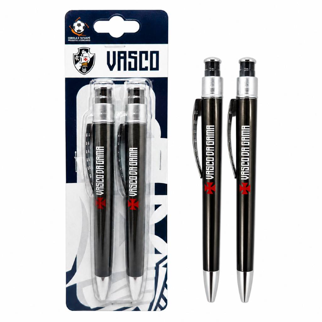 CONJUNTO 2 CANETAS ORIGINAL/OFICIAL VASCO DA GAMA