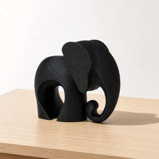 Elefante Decorativo Moderno Escultura Sala Escritório Preto