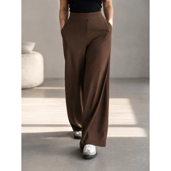 Calça Wide Leg Modelo Alfaiataria Duna Passeio Trabalho Lazer Luxo Alto Padrão