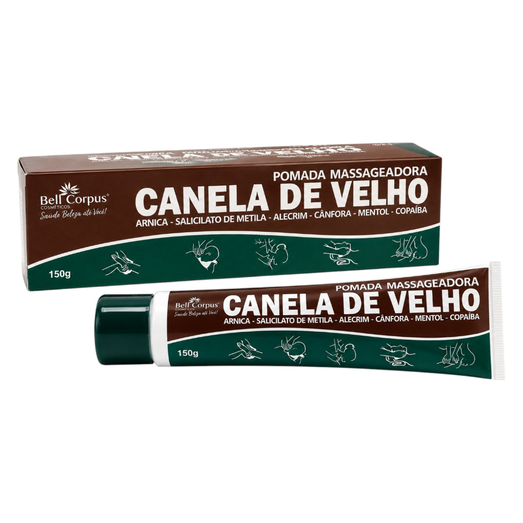 Pomada Massageadora Canela de Velho 150g Bell Corpus Para Massagem Corporal Relaxante