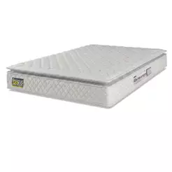 Colchão Casal Espuma D33 Pillow Top New Millenium 138x188x19cm Branco Hellen - Suporta Até 120 Kg Por Pessoa
