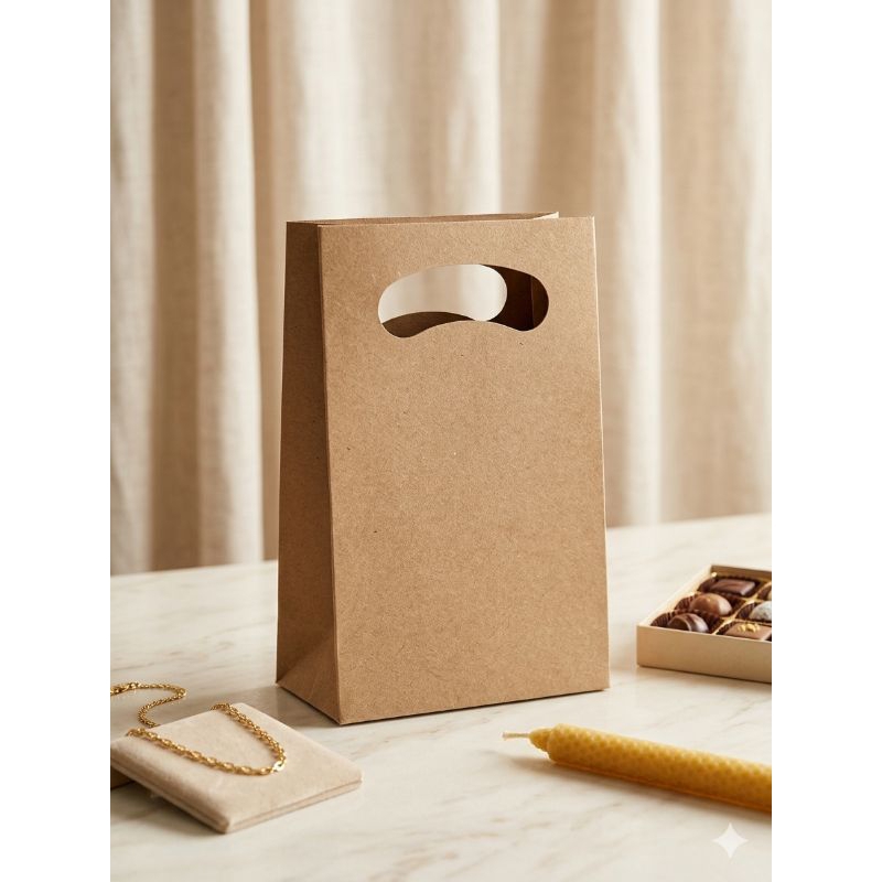 2 Sacolinhas Kraft - sacolinhas marrom - sacolinhas pequenas - papel