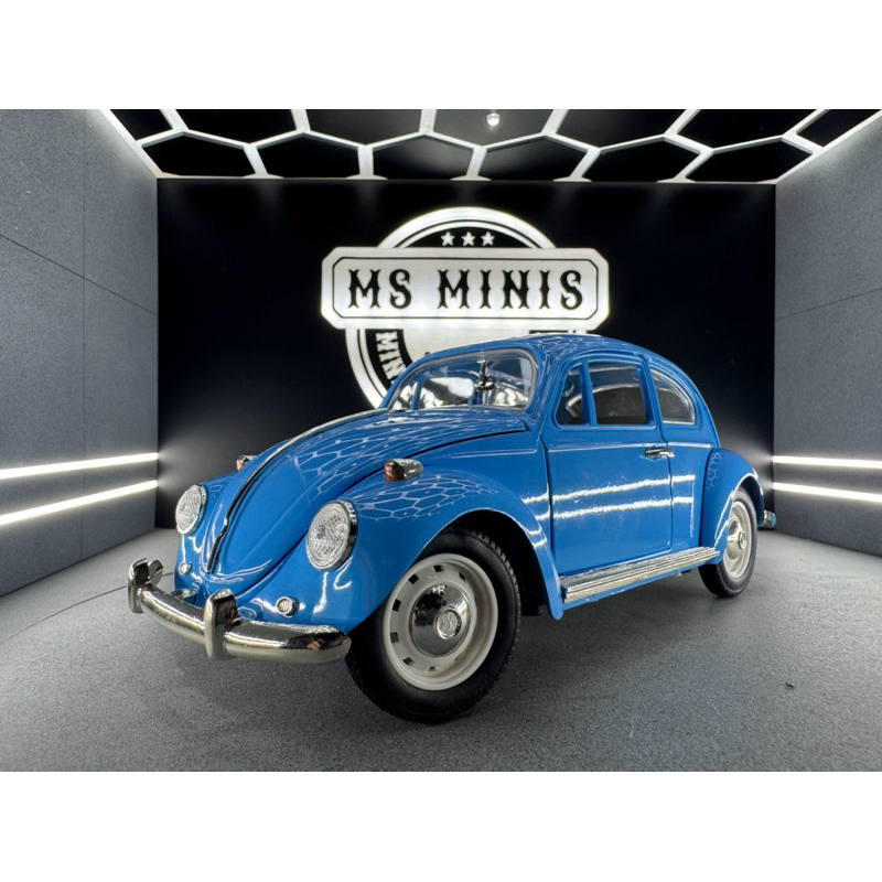 Miniatura Volkswagen Fusca Azul escala 1/18 Welly