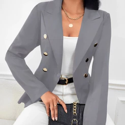 Max Blazer Feminino Casaquinho Alfaiataria Botão Casaco Social Envio Rápido