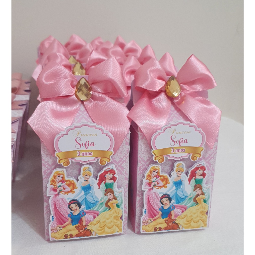 ENVIO RÁPIDO | Caixa milk personalizada Princesas | Lembrancinha princesas | Personalizados Princesas da disney