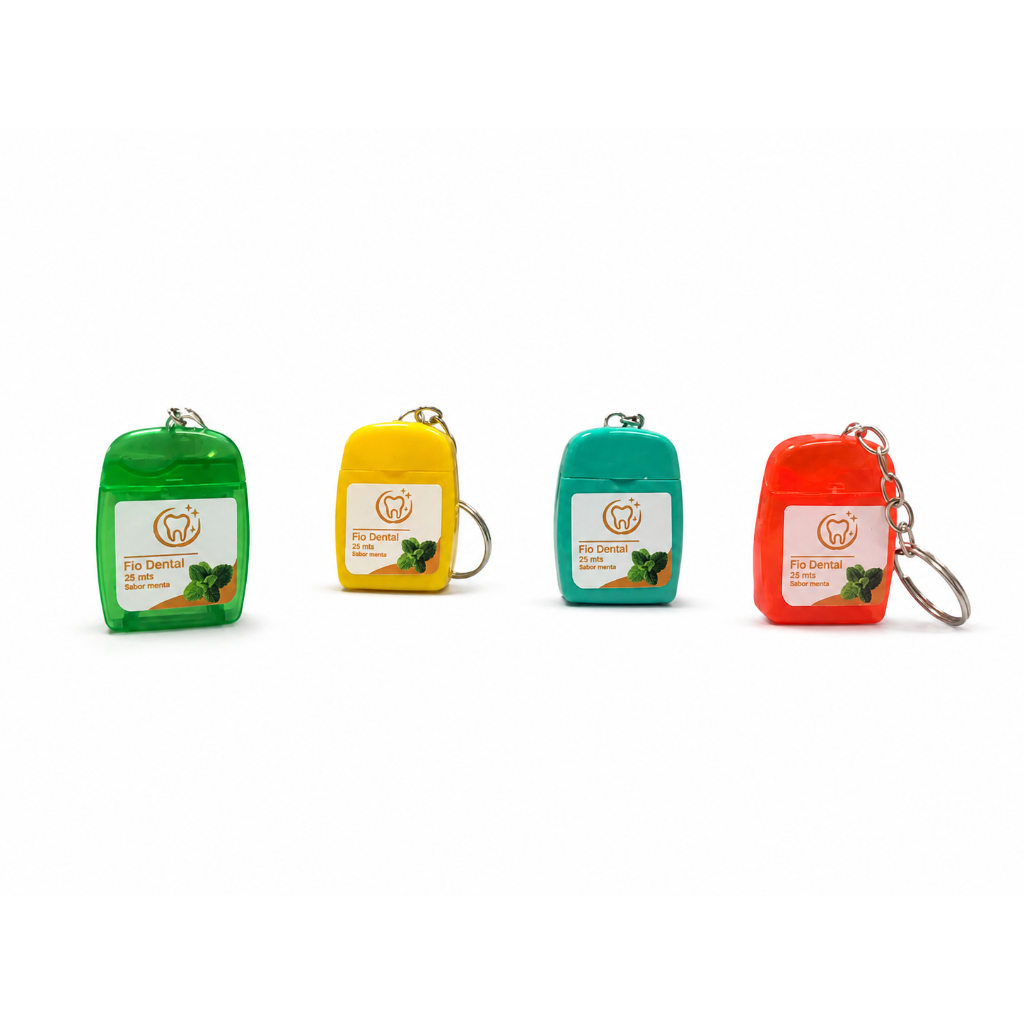 Kit com 50 und - Chaveiro Fio Dental Lembrancinha, Brinde  - Cor Sortida Enviar arte  via chat ate 1 hora  Após a compra