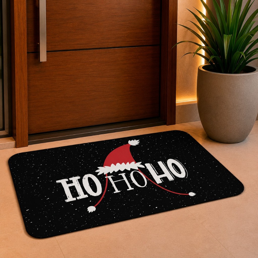 Tapete de Porta Natalino Feliz Natal Antiderrapante Direto de Fabrica.