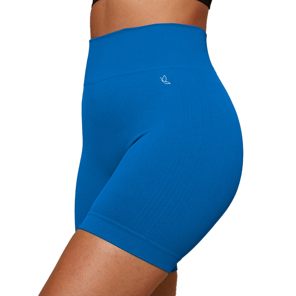 Imagem Short Benévola Poliamida Sem Costura Fitness Bermuda Sem Transparência Cintura Cós Alto Feminino