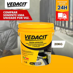 Massa Asfáltica p/ Impermeabilização 20Kg Vedacit | cimento, laje, banheiros, calhas