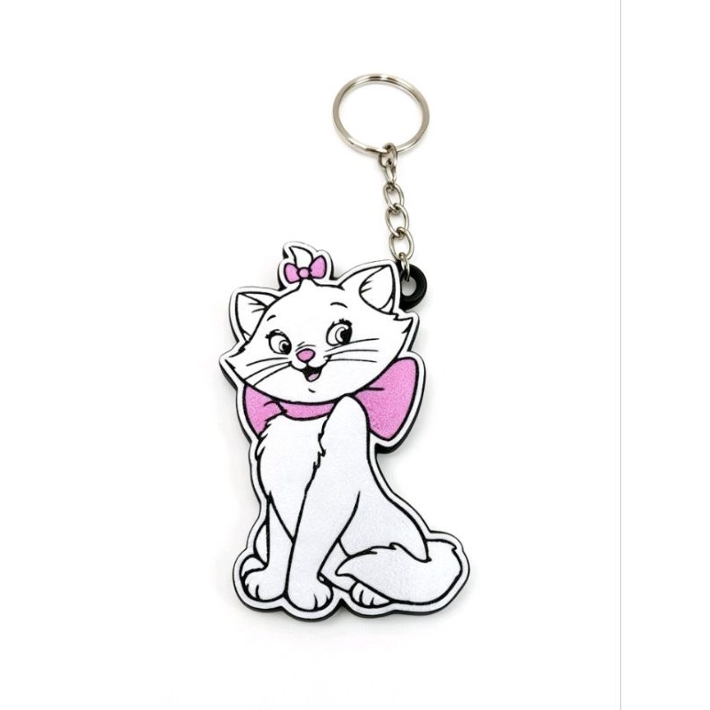 Chaveiro gata Marie aristogatas impressão 3D pra chave bolsa mochila colecionável lembrancinha presente rosa e branco