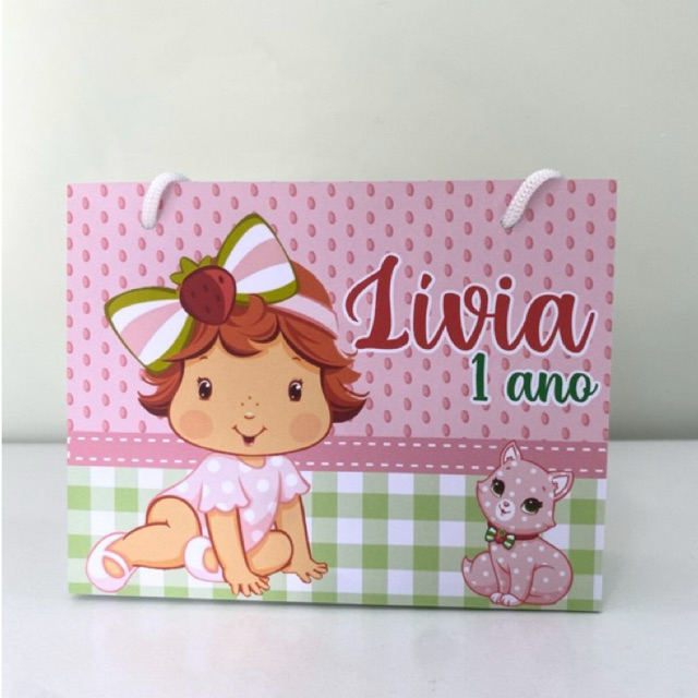Sacolinha Personalizada Moranguinho Baby - PEGUE E MONTE | Sacola Infantil  Lembrancinha de Festa | Aniversário Infantil