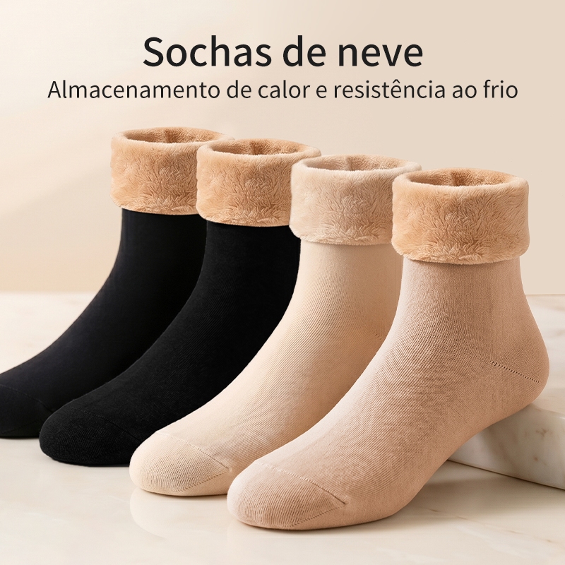 12 Pares Meia Cano Médio Unissex Felpa Espessa Térmica Anti-Frio Outono Inverno Aquece Pés Envio de São Paulo