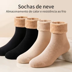 12 Pares Meia Cano Médio Unissex Felpa Espessa Térmica Anti-Frio Outono Inverno Aquece Pés Envio de São Paulo