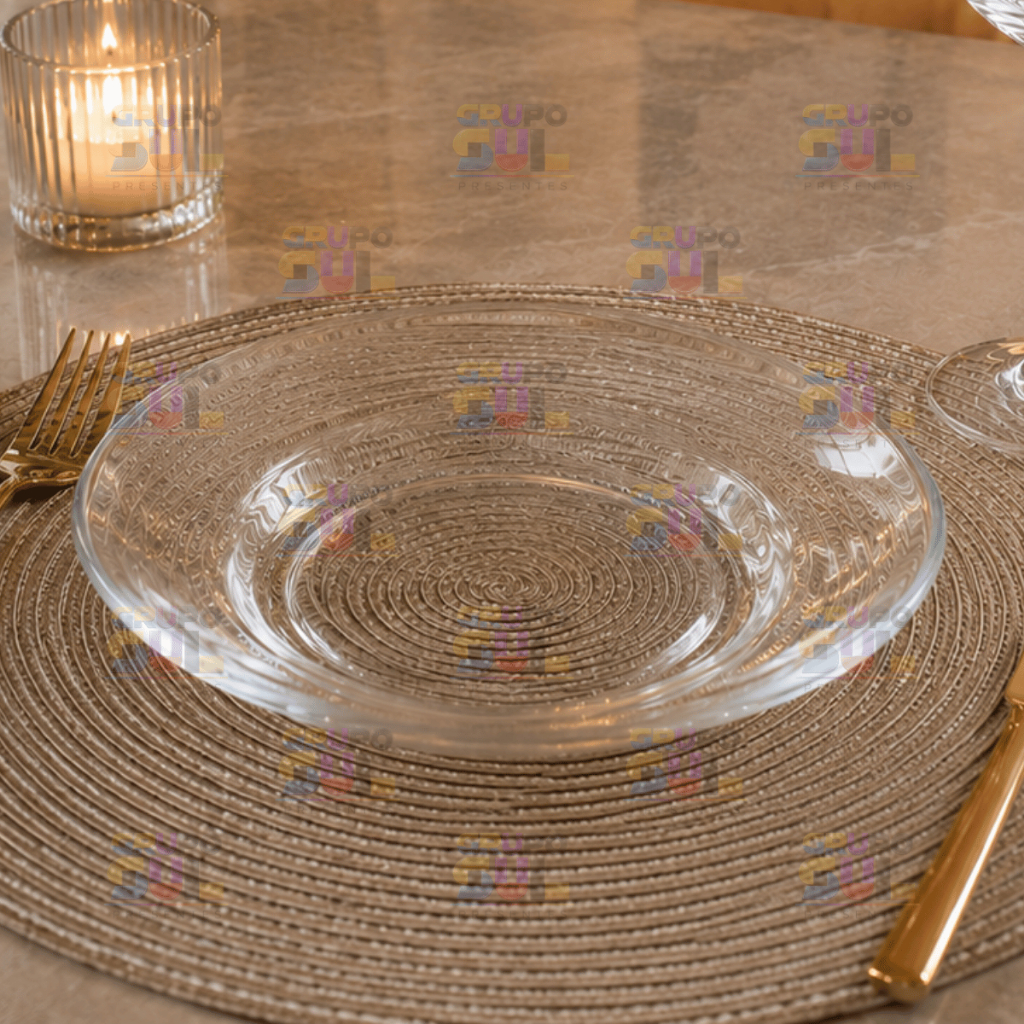 Jogo de Prato de Vidro 8 PEÇAS TRANSPARENTE LISO Temperado Louça Pratos Cozinha Decoração Moderna
