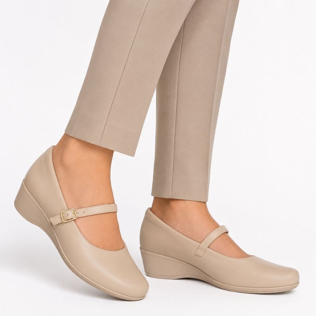 Sapato Feminino Boneca Anabela Salto Baixo Elegante Comfortflex 2694305