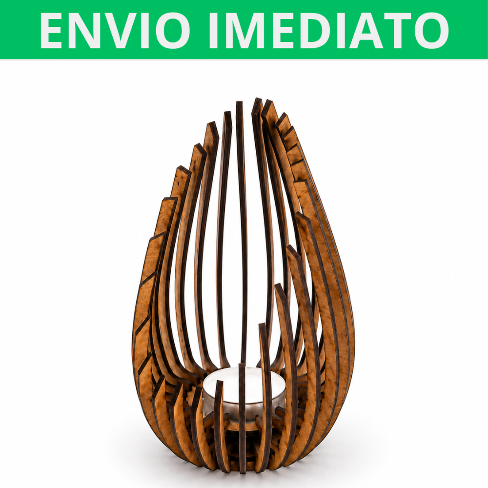 Porta Vela Decorativo MDF Corte a Laser Flor de Lótus 15cm para Vela Rechaud Decoração