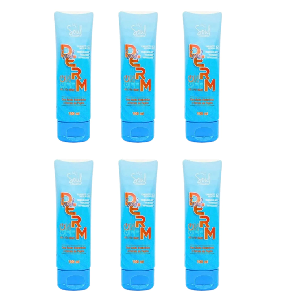 Kit 6 Sabonete Micelar Soul Derm 100ml Demaquilante Limpeza Facial Pré e Pós Make Hidratação