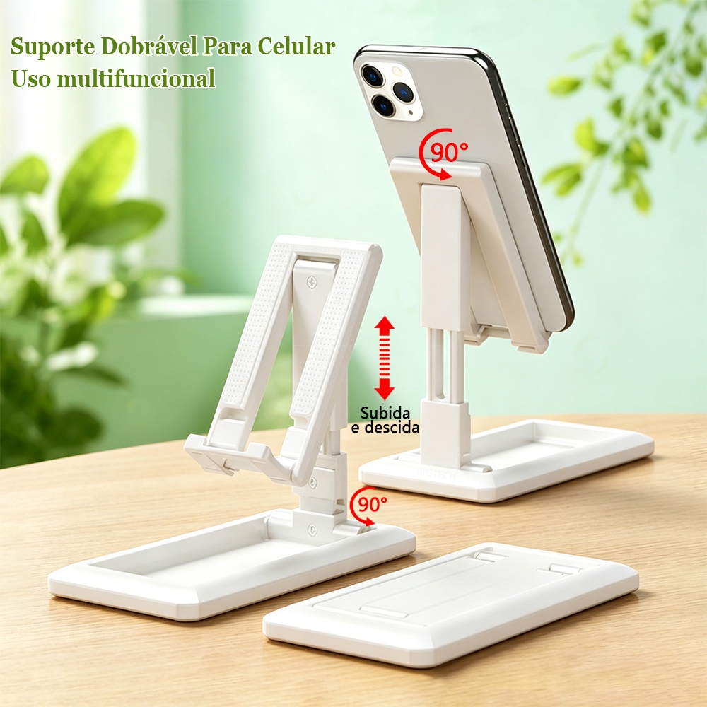 Suporte Celular De Mesa Etrátil Móvel Ajustável Portátil Smartphone Tablet