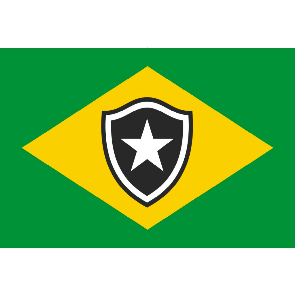 Bandeira do BotaFogo e Brasil Futebol Copa do Mundo Grande em Tecido Oxofrd
