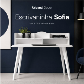 Lançamento Escrivaninha Sofia Mesa Home Office Moderna 120cm MDF MDP Pintura UV - Envio Imediato