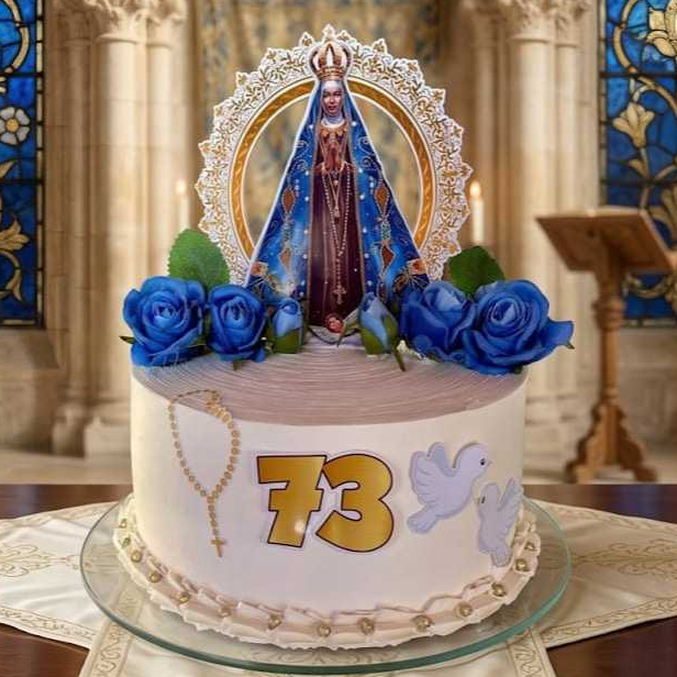 Topo de Bolo Personalizado Nossa Senhora Aparecida - Festas e Aniversários, Decoração festa religiosa