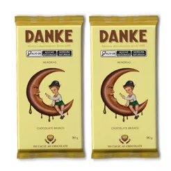 Kit 2un Chocolate Branco Barra Premium Danke Memórias 90g