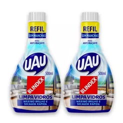 Kit 2un Limpa Vidros Refil 500ml Uau
